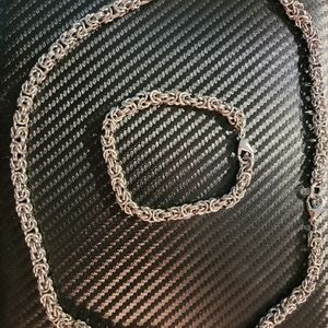 Byzantine Necklace and Bracelet stainless steel
